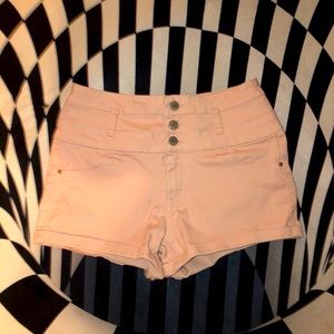 pink high rise shorts